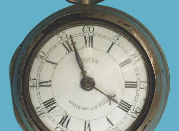 A cased silver pocket watch