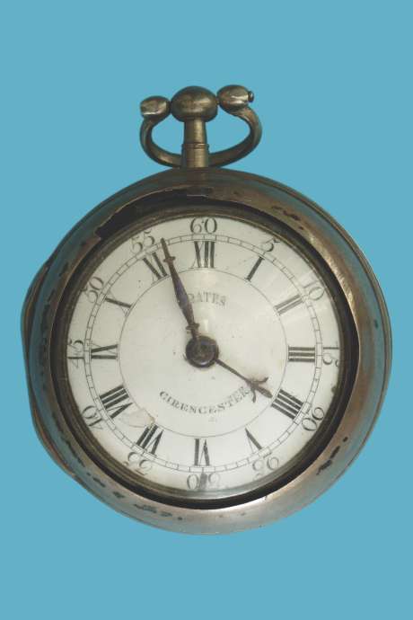 Image of A cased silver pocket watch