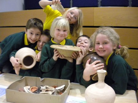 Kids with artefacts