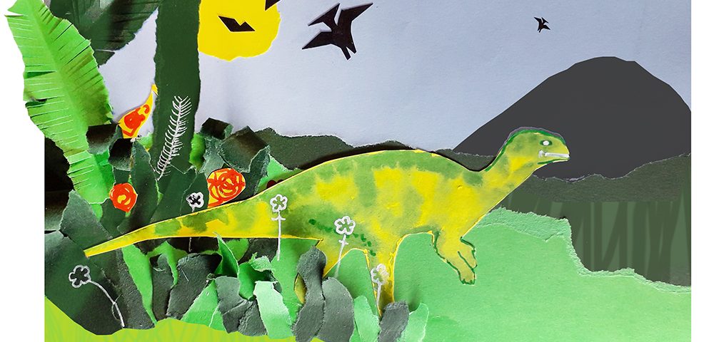 Dinosaur Paint and Collage