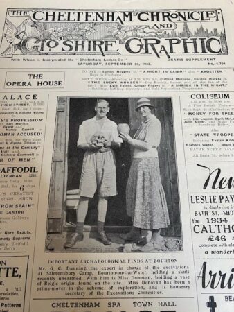 Helen O’Neil (Donovan as she was then) and Gerald Dunning in the Cheltenham Chronicle of September 34 1933